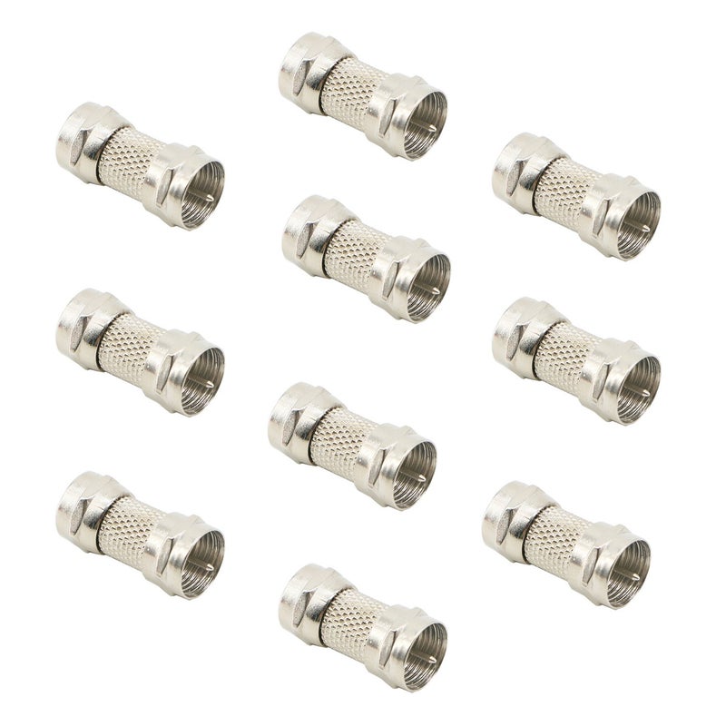 Pasow F Type Male to Male Adapter Cable Extension Coupler for Coax F81 (Male to Male) 3GHz Satellite, Cable TV (10pcs) - Image 1